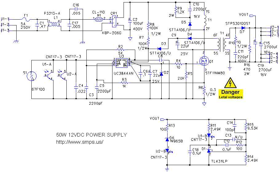12v smps circuit diagram