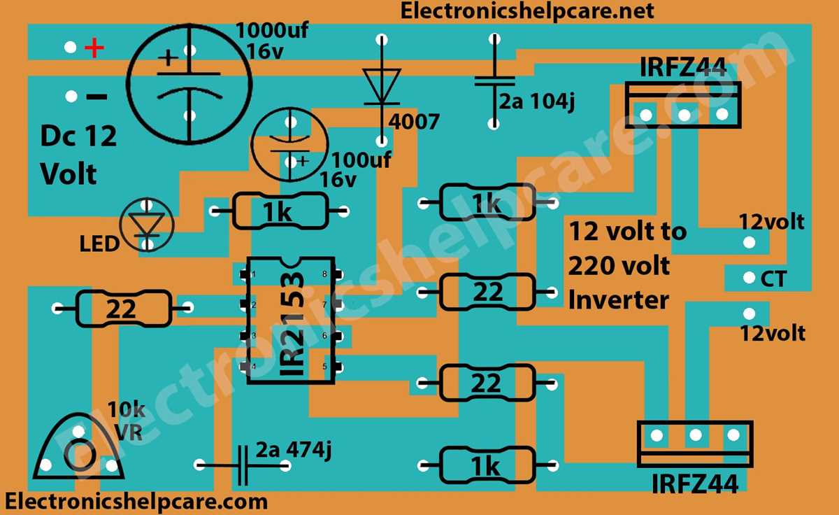 12v to 220v power inverter circuit diagram