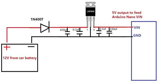 12v to 5v circuit diagram