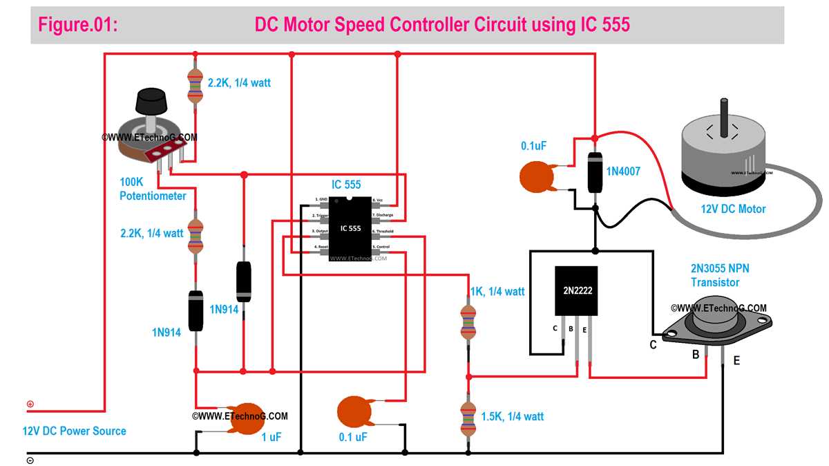 12v dc motor speed controller circuit diagram