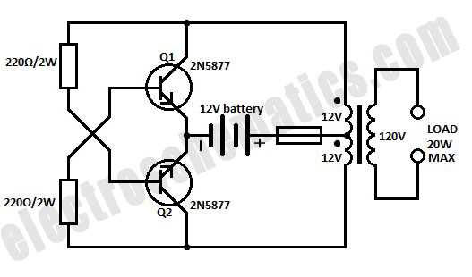 12v to 220v power inverter circuit diagram
