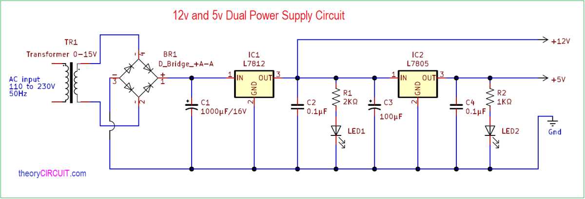 12v to 5v circuit diagram