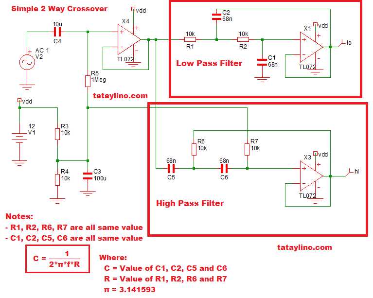 2 way passive crossover circuit diagram