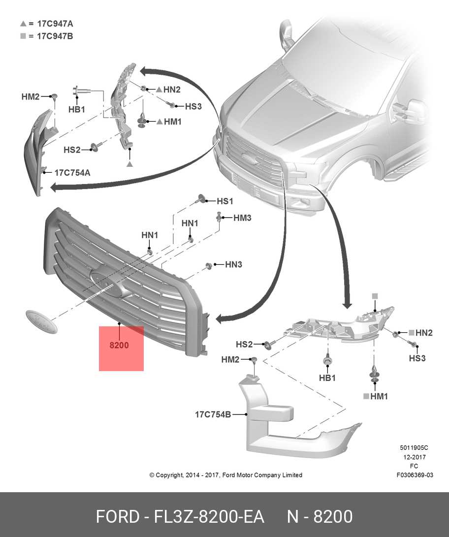 2015 ford f150 front bumper parts diagram