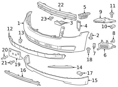 2018 chevy silverado front bumper parts diagram