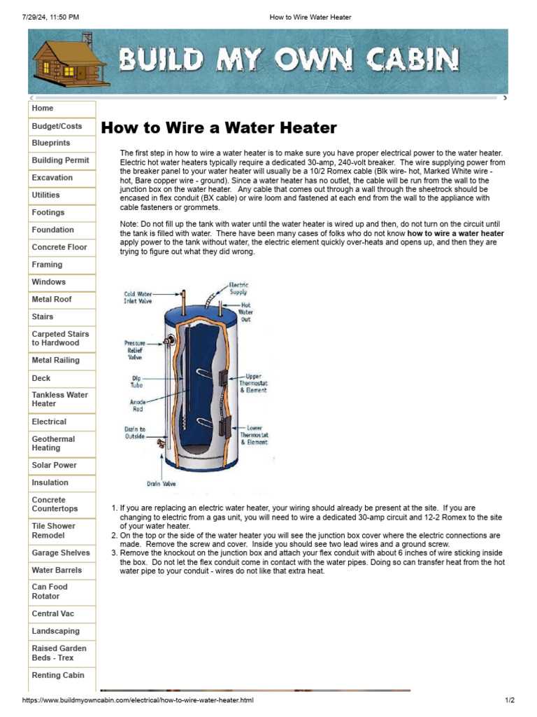 240v electric water heater wiring diagram