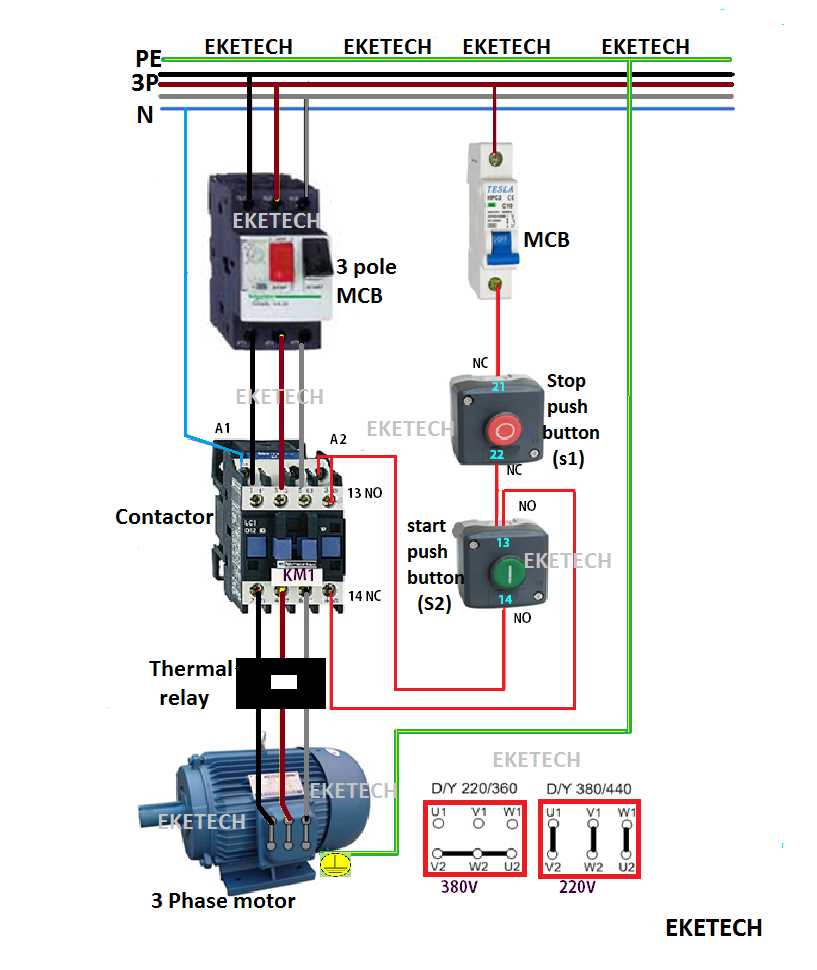 3 phase starter wiring diagram