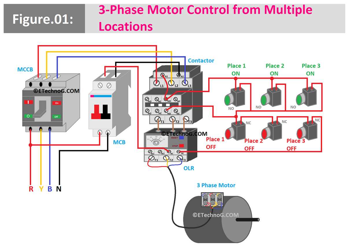 3 phase motor circuit diagram
