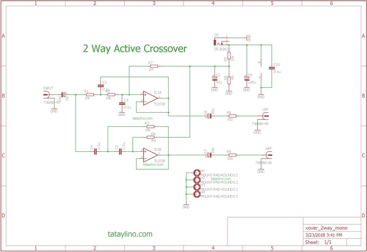 3 way active crossover circuit diagram