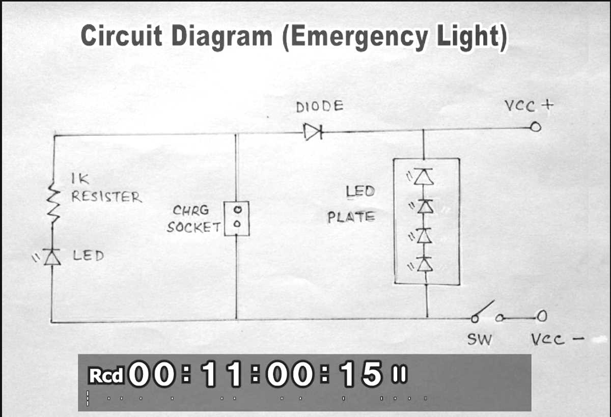 3.7v emergency light circuit diagram