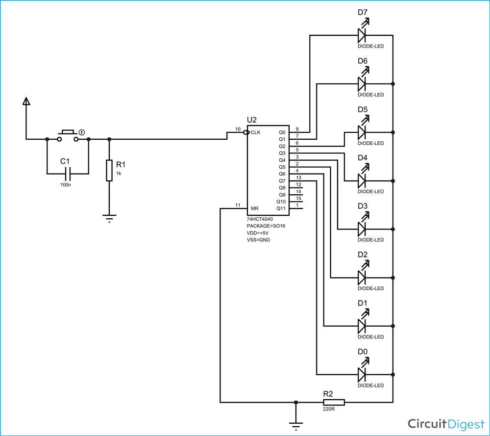 4 bit binary counter circuit diagram