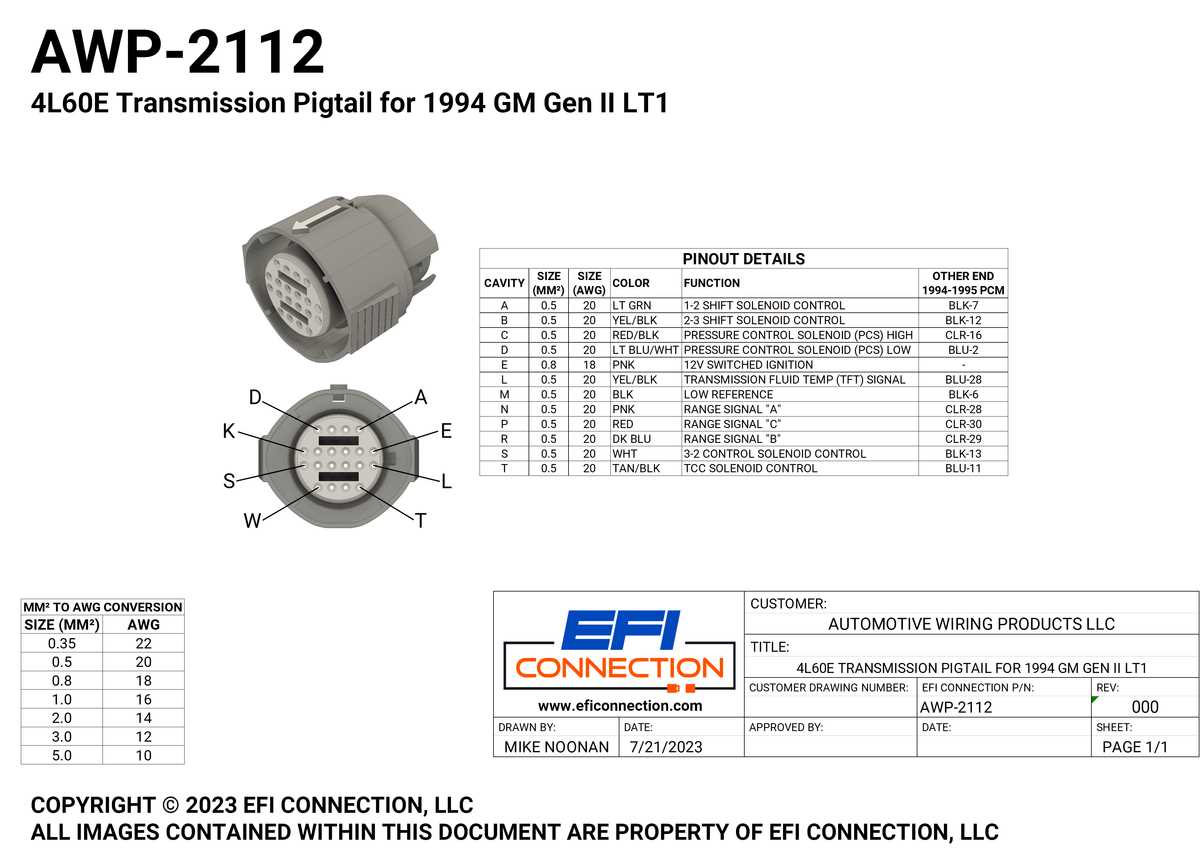 4l60e transmission external wiring harness diagram