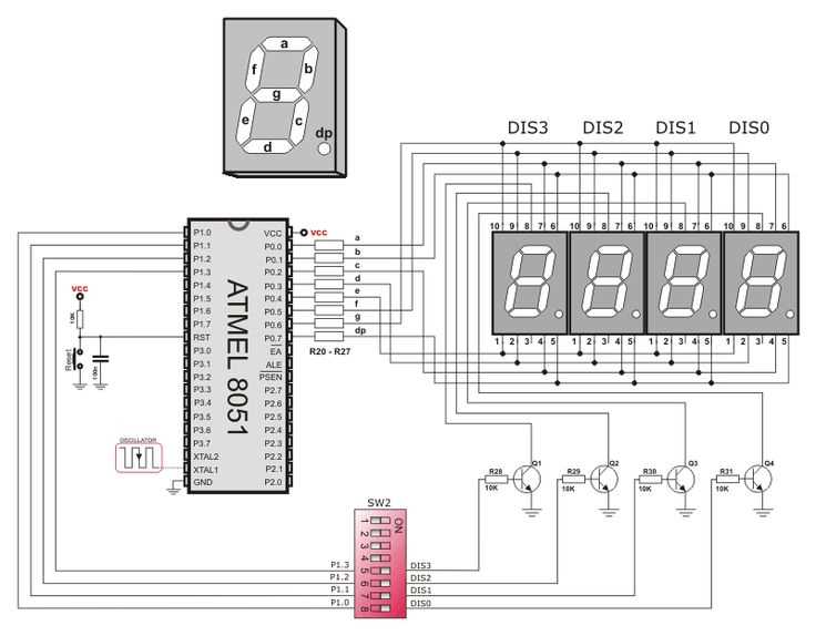 7 segment display digital clock circuit diagram