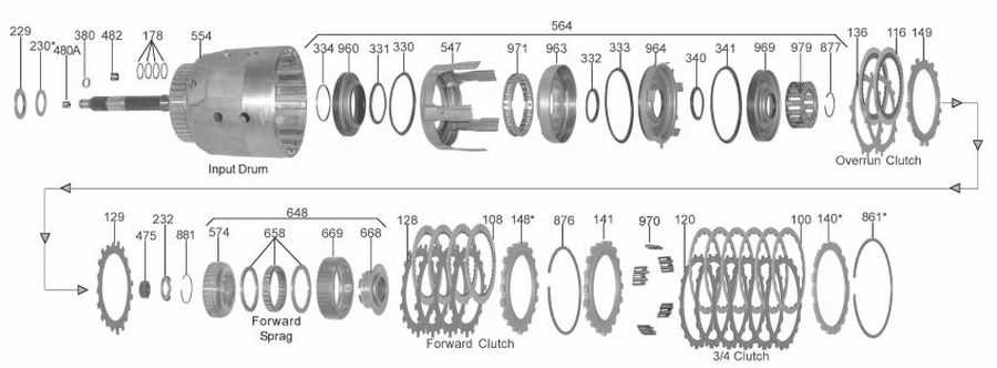 700r4 transmission parts diagram