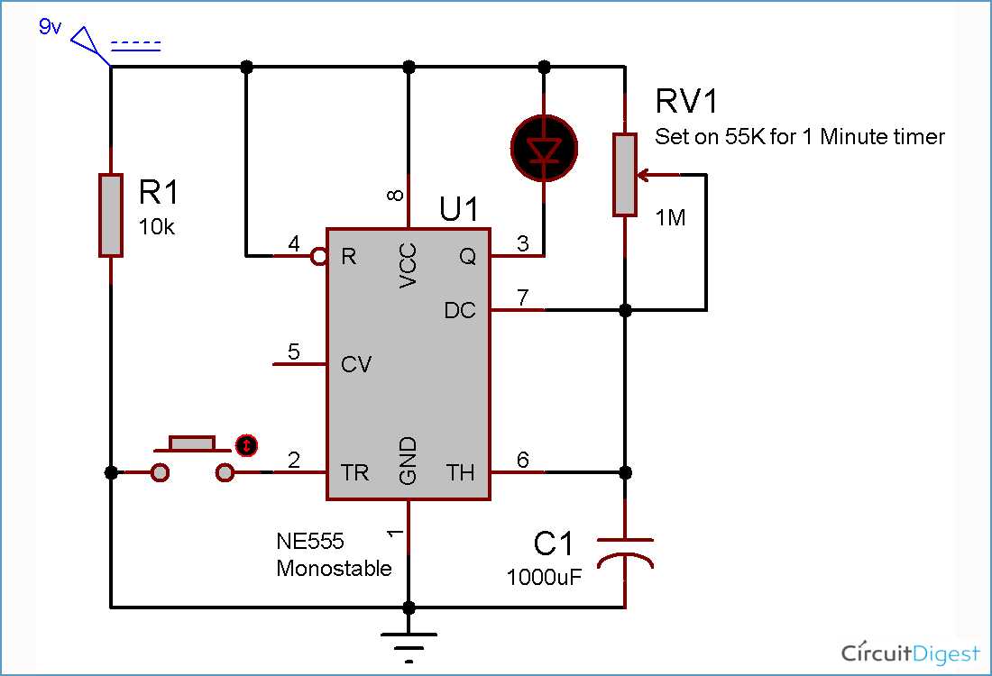 adjustable timer circuit diagram with relay output