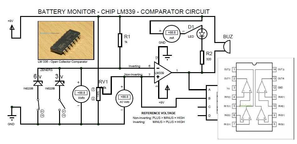 battery monitor circuit diagram