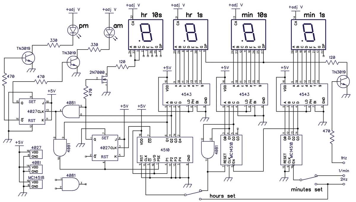 circuit diagram for digital clock