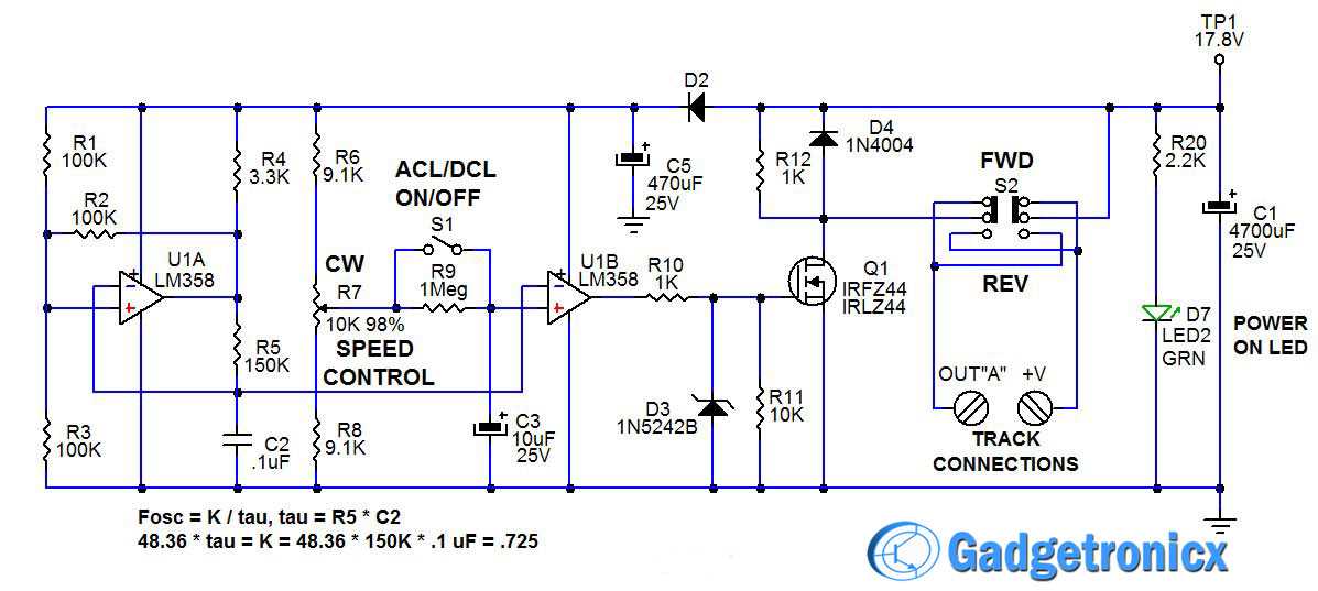 circuit diagram for model train controller