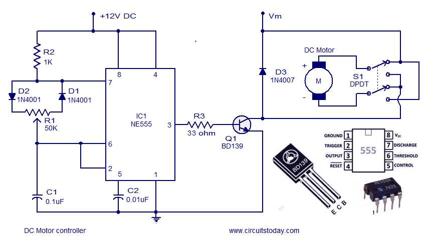 circuit diagram of a dc motor