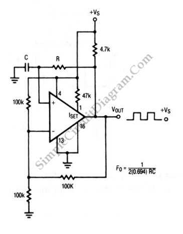 circuit diagram of square wave generator