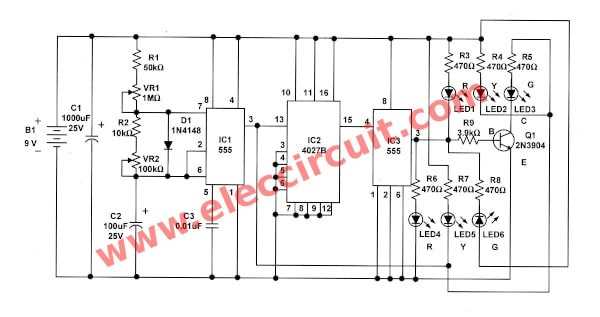 circuit diagram traffic light