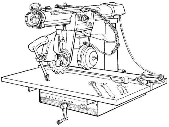 craftsman radial arm saw parts diagram