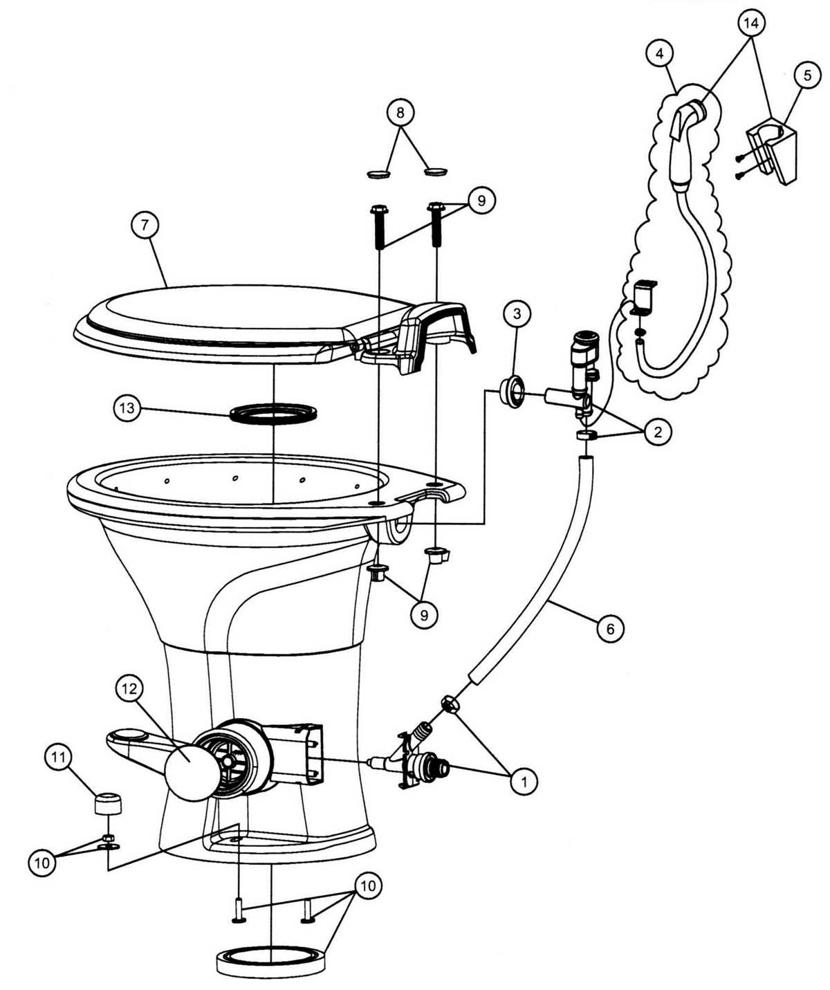 dometic 310 rv toilet parts diagram