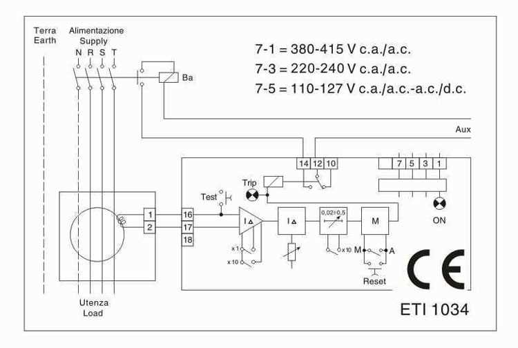 earth leakage relay circuit diagram