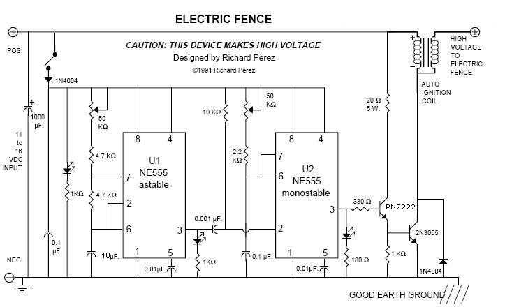 electric fencing circuit diagram