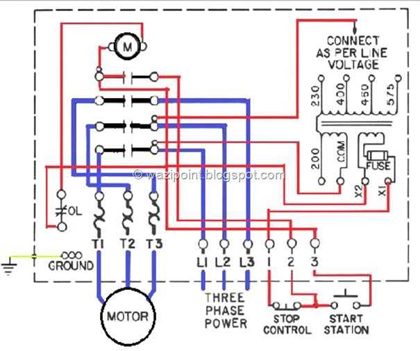 electric motor control wiring diagram