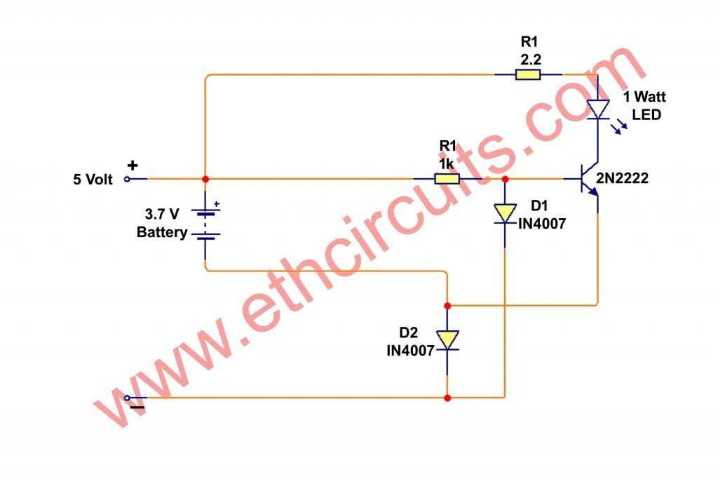 emergency light circuit diagram