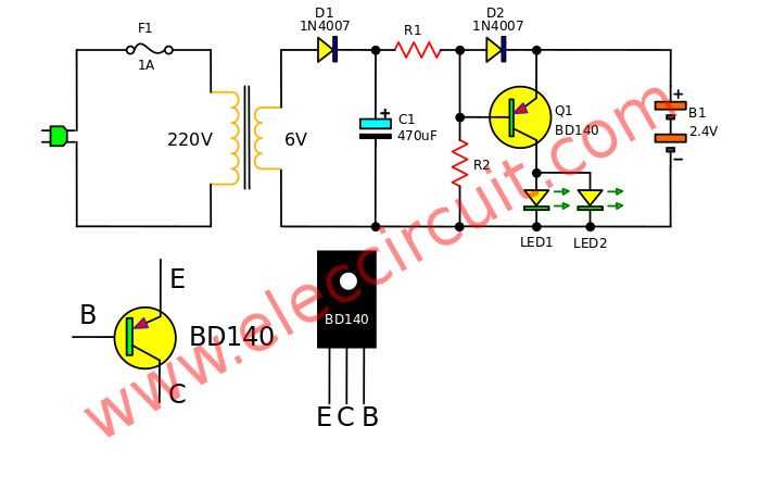 emergency light diagram circuit