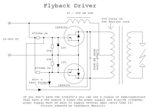 flyback transformer circuit diagram
