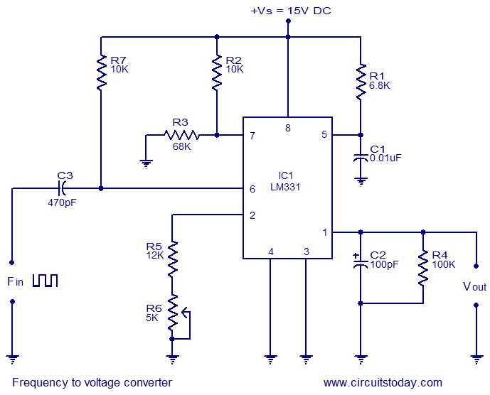 frequency to voltage converter circuit diagram