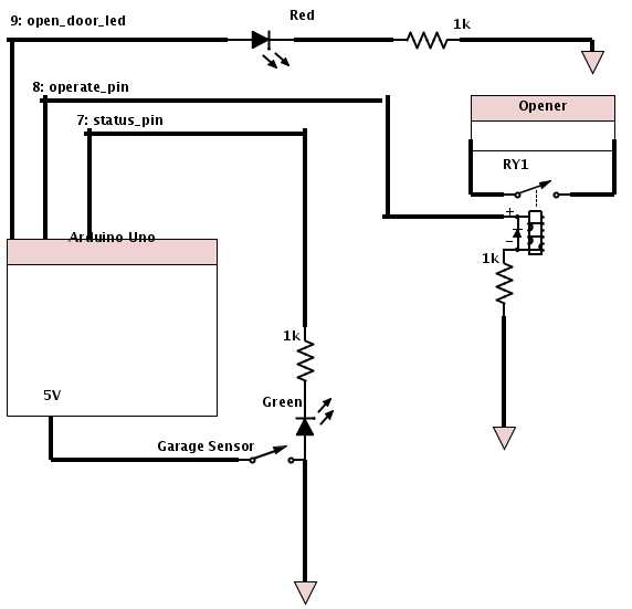 garage door sensor circuit diagram