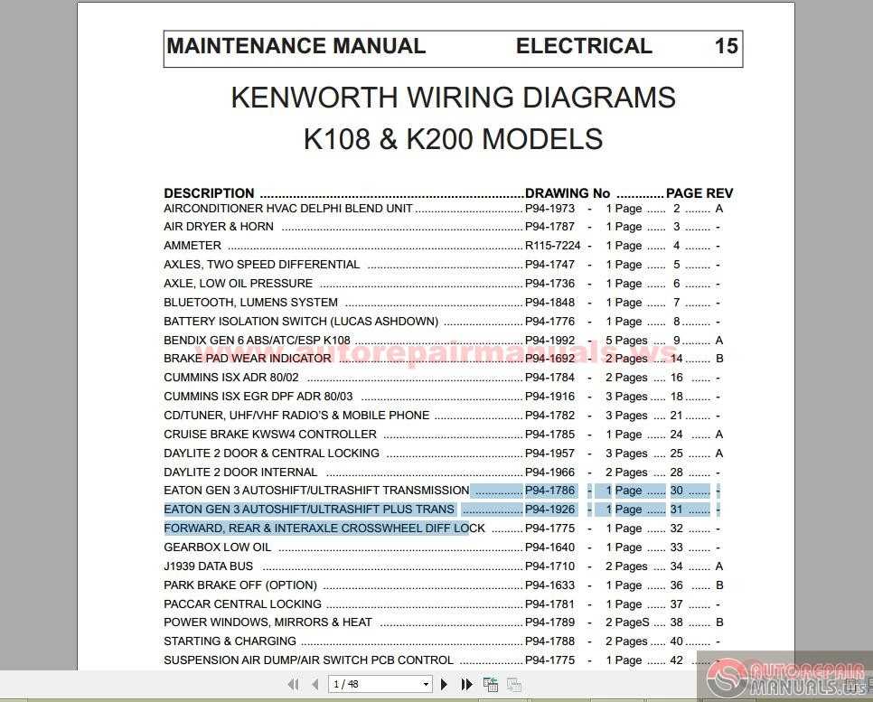kenworth wiring diagrams kenworth wiring diagrams
