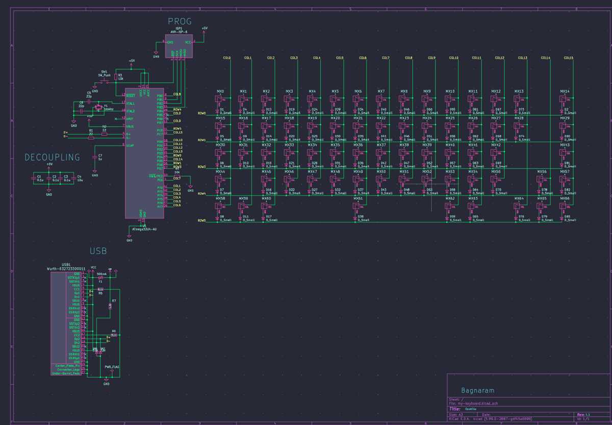 keyboard circuit board diagram
