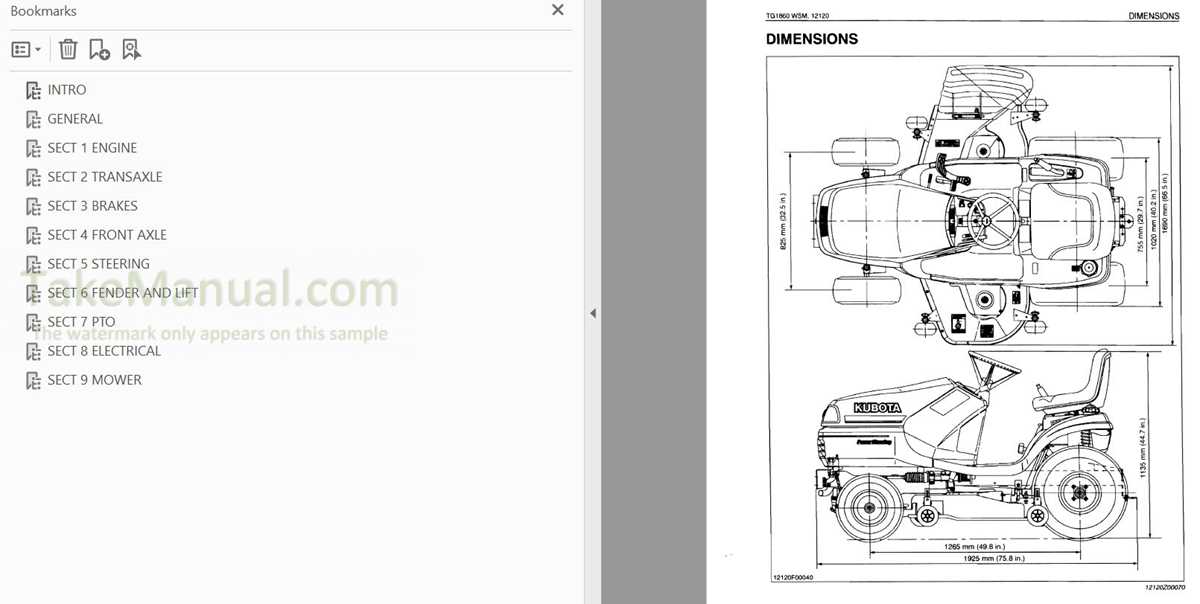 kubota tg1860 parts diagram