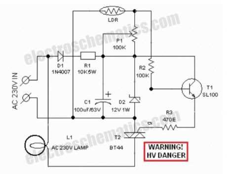 led circuit diagram for 230v