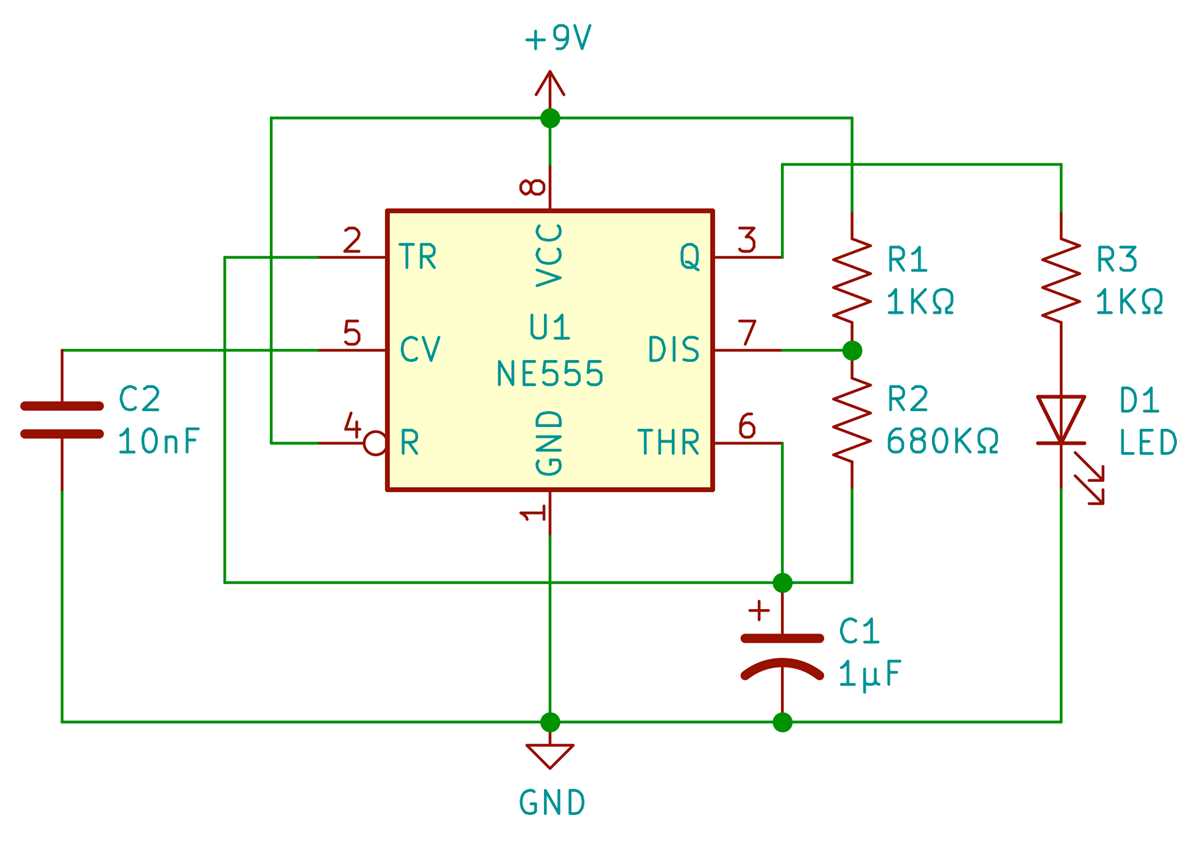 led flasher circuit diagram with 555