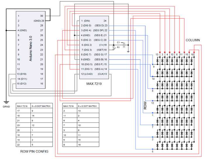max7219 led matrix circuit diagram