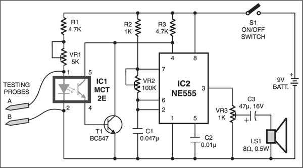 optocoupler tester circuit diagram