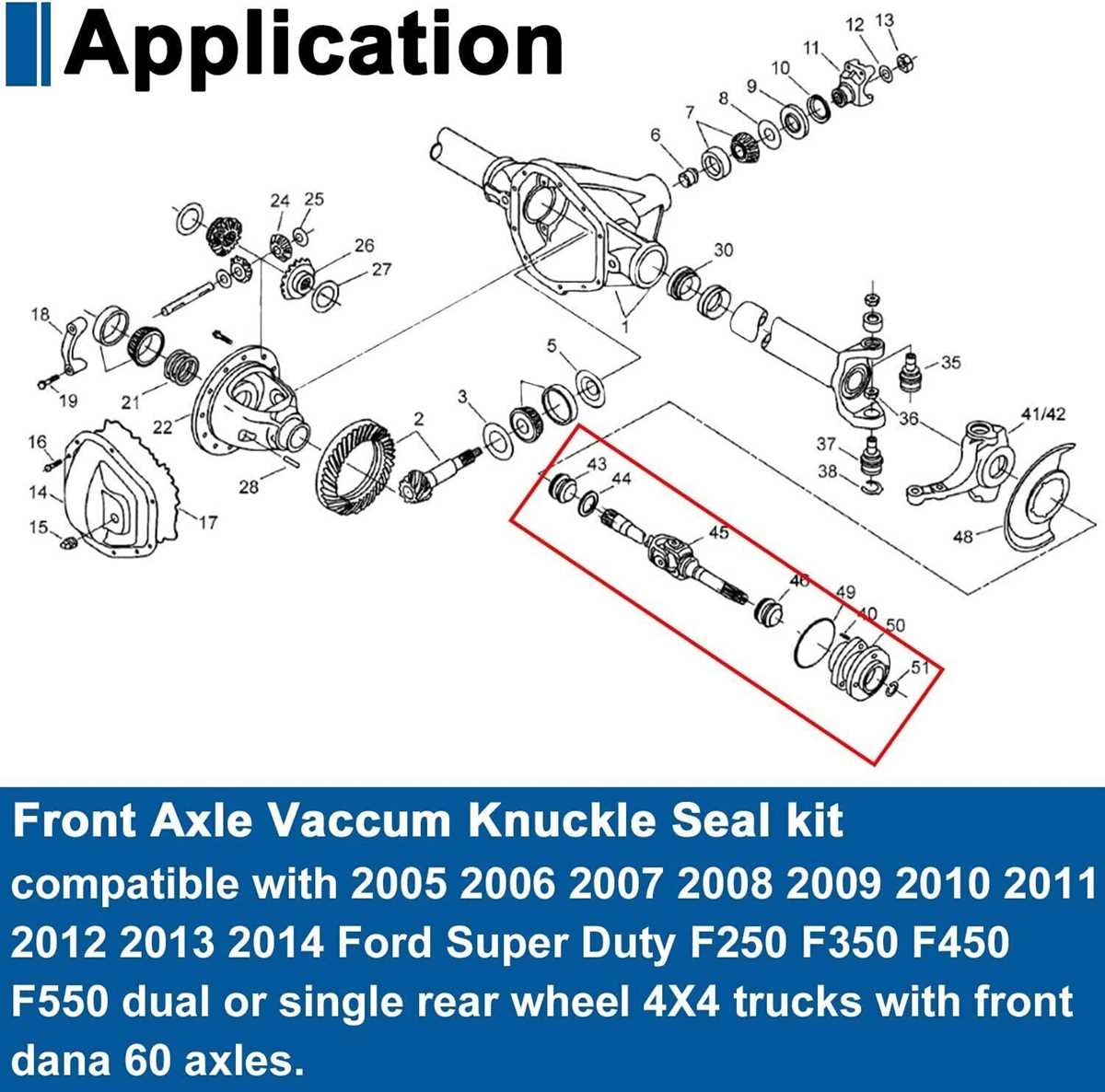 super duty ford f250 front axle parts diagram