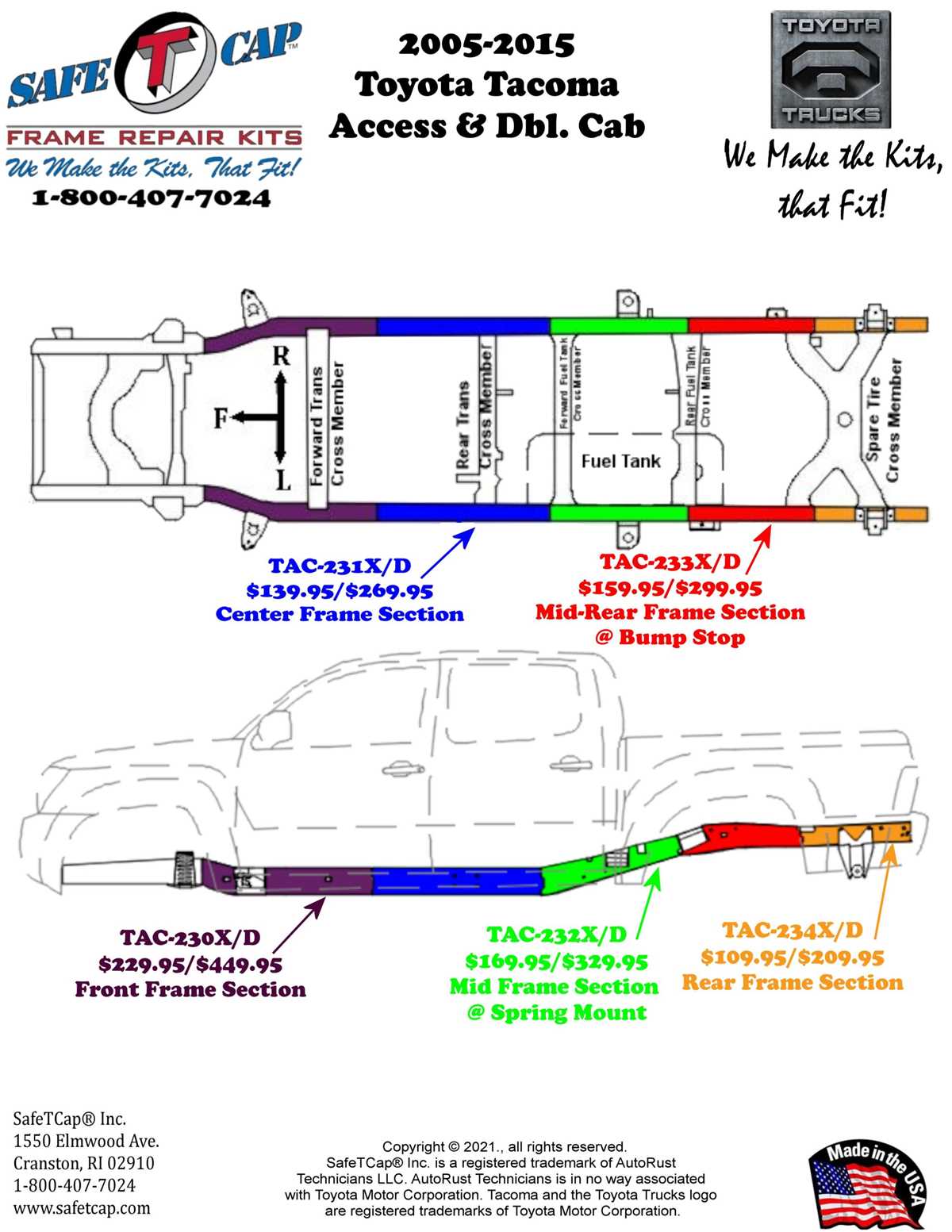 toyota tacoma body parts diagram