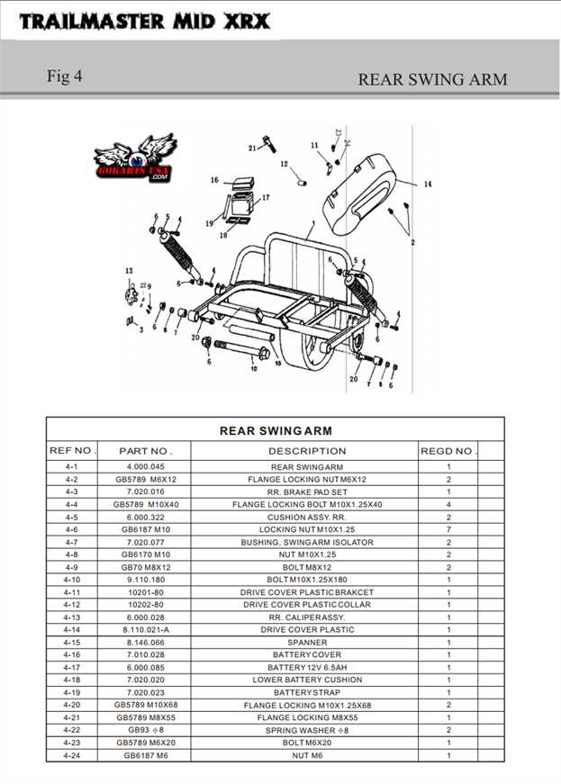 trailmaster mid xrx parts diagram