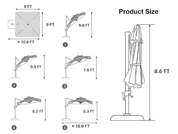 treasure garden umbrella parts diagram