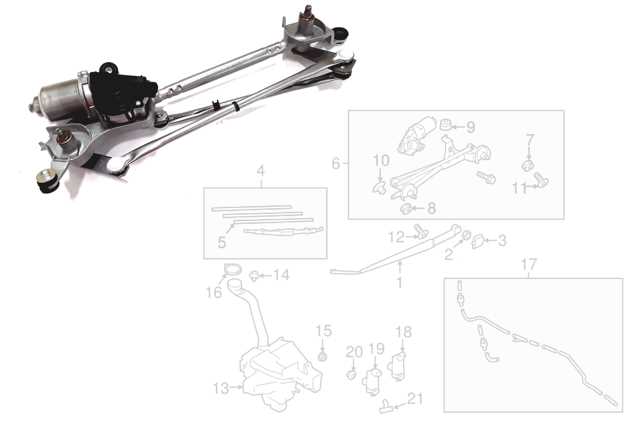 windshield wiper parts diagram