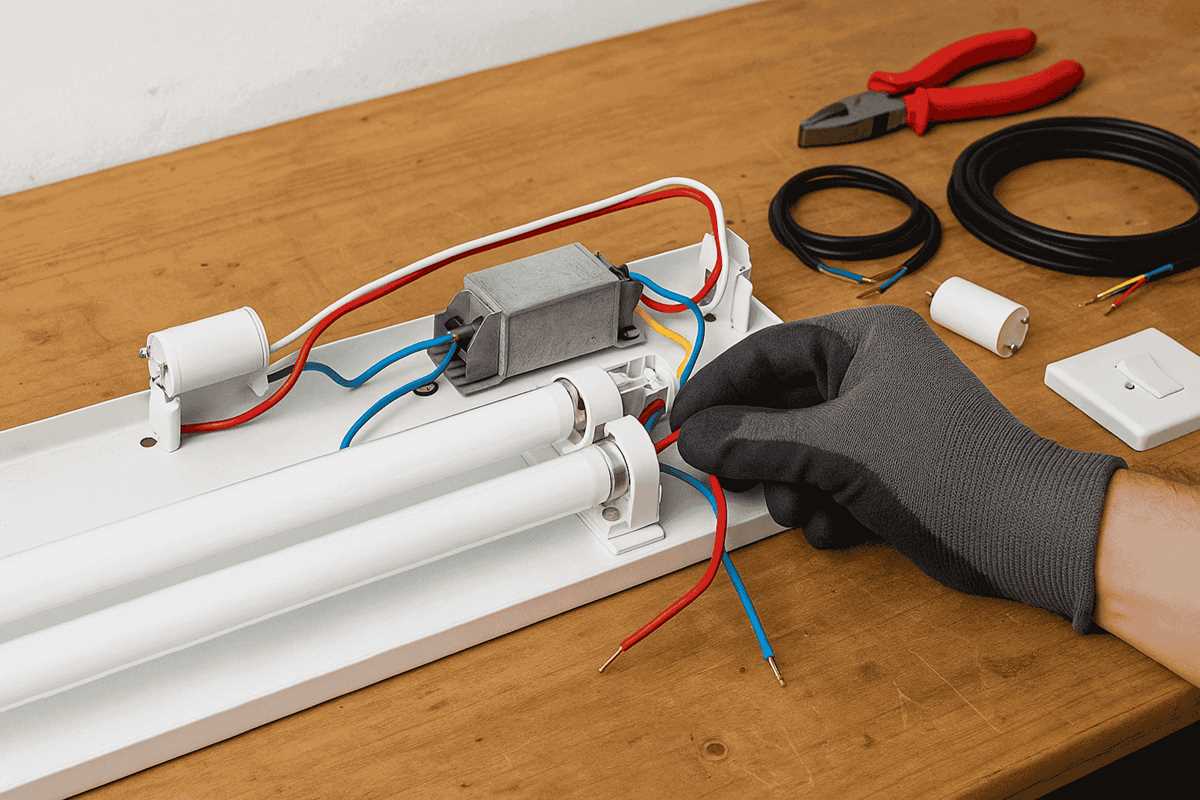 wiring diagram for a fluorescent light