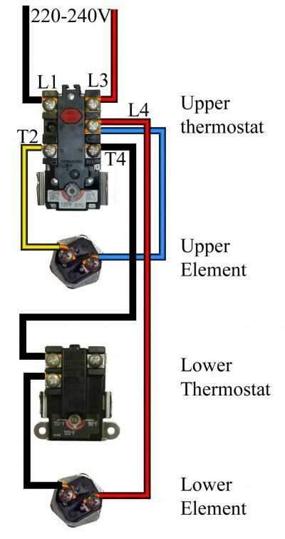 wiring diagram for a water heater
