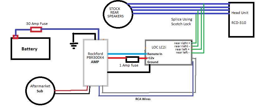 wiring diagram how to install amp to factory radio